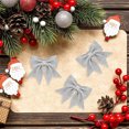 thumbnail image 3 of 24 Pcs Christmas Bow Silver Christmas Tree Decorations Crafts Present Glitter Ornaments Bow Xmas Tree Bows Wreath Bows for Xmas Home Decor Wedding Party Indoor and Outdoor Decoration,5.5 in, 3 of 9