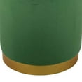 thumbnail image 4 of Mindy Ottoman, Light Green Velvet and Gold Metal Base, Round 19 Inch, 4 of 5