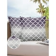 thumbnail image 6 of Pack of 2 Outdoor Pillow Covers, Purple Gray Gradient Morocco Pattern Waterproof Square Throw Pillowcase Cushion Decorative Pillow Covers for Couch Patio Tent, 26x26 in, 6 of 6