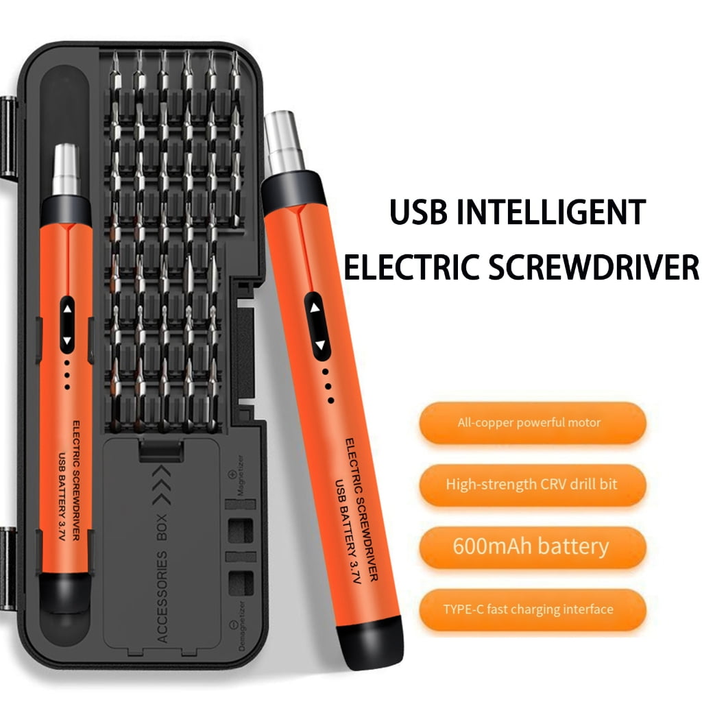 PatungKu Multifunctional Rechargeable Electric Screwdriver Set Lightweight Design Durability Steel Fit for Home Improvement Tasks