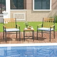thumbnail image 4 of Costway 3 PCS Outdoor Furniture Set with Coffee Table Heavy-Duty Metal Frame for Balcony, 4 of 10