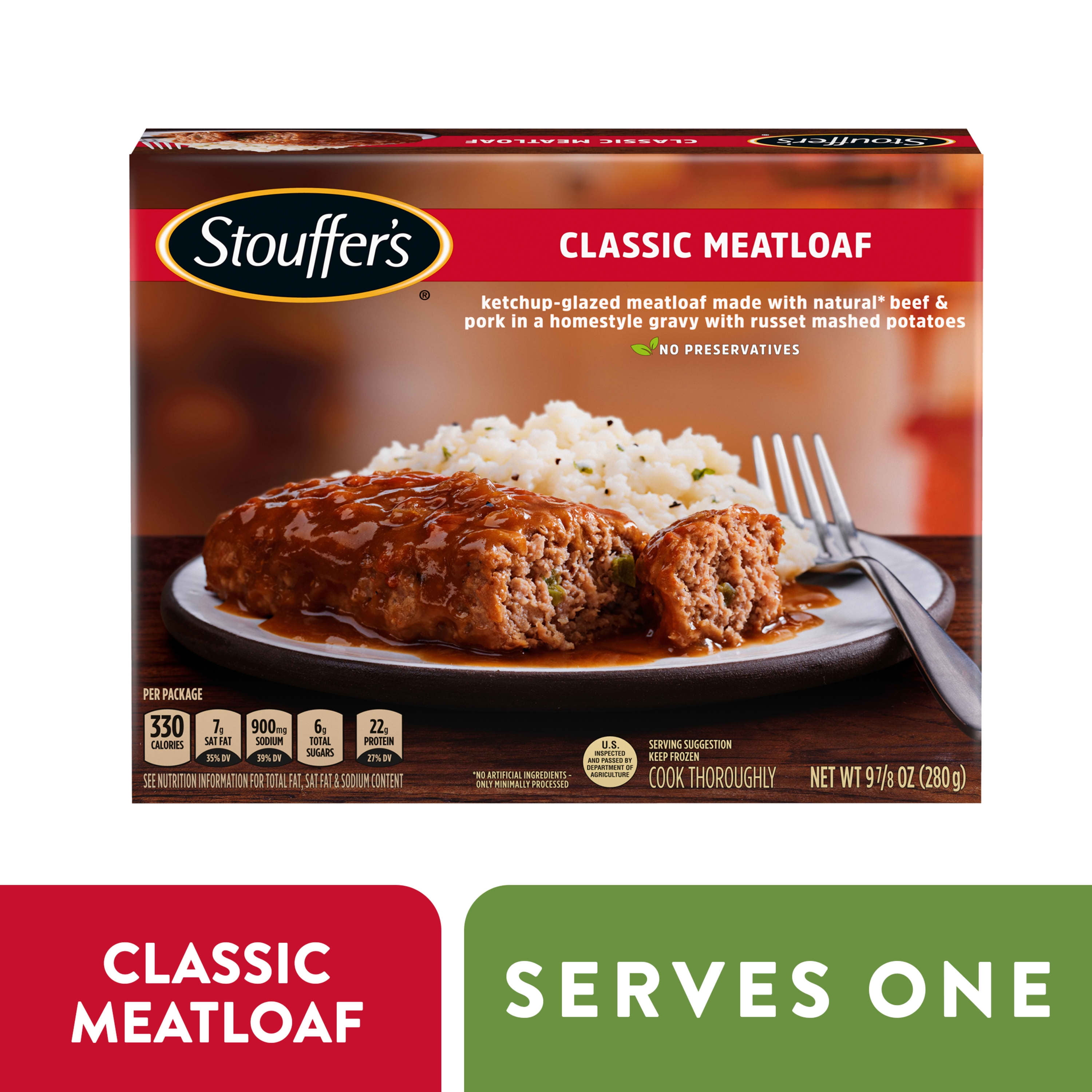 Stouffer's Classic Ketchup Glazed Meatloaf Meal, 9.875 oz (Frozen)