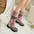 thumbnail image 6 of YLYL Winter Snow Boots for Women Fur Lined Furry Warm Lace up Anti-Slip Mid Calf Knight Boots, 6 of 7