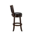 thumbnail image 4 of Boraam Augusta 29-inch High Back Swivel Wood Bar Stool, Cappuccino Finish and Brown Faux Leather, 4 of 7