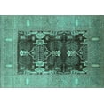 thumbnail image 1 of Ahgly Company Indoor Rectangle Oriental Turquoise Blue Industrial Area Rugs, 2' x 5', 1 of 4