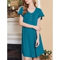 thumbnail image 3 of Ekouaer Nightgowns for Women Short Sleeve House Dress with Pockets Floral Print Mumu Dress, 3 of 5