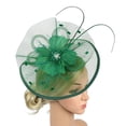 thumbnail image 3 of MESSUEN Ladies Hats for Church Women's Church Hats Fascinators Hats for Women Tea Party Church Hats for Women Fascinator Hat Girl Hat Tea Party Hat Green One Size, 3 of 7