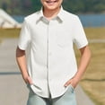 thumbnail image 2 of Boys Short Sleeve Button Down Shirt Gradient Casual Kids Top Summer Beach Comfortable Stylish Lightweight Breathable Blend, 2 of 5