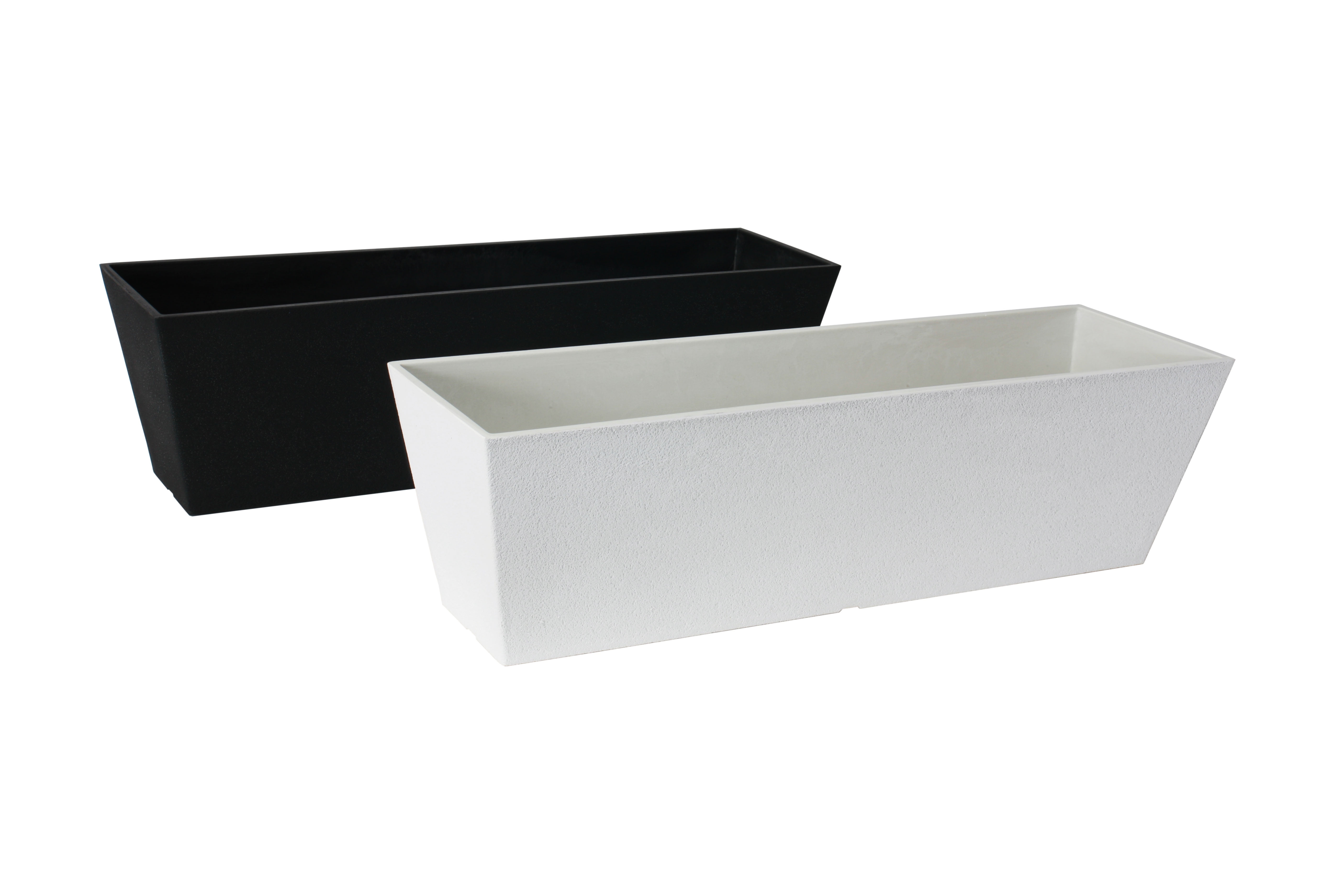 Acerra Windowbox Planter 22" x 6" x 6"H, White, 2 Pack