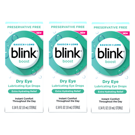 3 Pack - Blink Boost Preservative-Free Lubricating Eye Drops, Eye Care Drops for Dry Eyes, Instant Moisture for Dry Irritated Eyes & Comfort Throughout the Day, Contact Lens Friendly, 10 mL