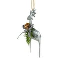 thumbnail image 3 of Northlight Reindeer with Pine and Gingham Bowtie Christmas Ornament- 6.25" - Silver and Black, 3 of 6