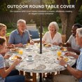 thumbnail image 3 of Round Outdoor Tablecloth with Umbrella Hole and Zipper, Khaki Fruit Tablecloth with Elastic Waterproof, Country Retro Floral Botanical Plant Patio Table Covers for 36" - 44" Picnic Pool Tables, 3 of 9