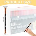 thumbnail image 3 of Toorise 100Colors Double Tip Brush Pens Washable Double Brush Marker Pens Multifunctional Art Markers Set Practical Paint Markers Set with Fine and Brush Tip for Sketching Drawing Coloring, 3 of 10