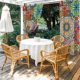 thumbnail image 4 of Outdoor Curtains for Patio Waterproof, Colorful Ethnic Outdoor Privacy Panels Grommet, National Modern Geometric Blue Green Blackout Outside Curtains for Porch/Cabana/Pergola/Gazebo 54"x95", 2 Panels, 4 of 8