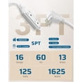 thumbnail image 2 of 3 Outlet Extension Cord with Flat Plug, 3FT 16/3 Awg Grounded Power Cable for Indoor Use, SPT-3 Cord, White, ETL Listed, 2 Pack, 2 of 7