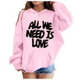 thumbnail image 4 of Valentine's Day Hoodies for Youth Hoodies Love Print Oversized Hoodie Girls Casual Long Sleeve Loose Pullover Girls Winter Clothes Girl Clothes Size 3T, 4 of 5