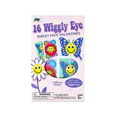 Mello Smello Valentine's Day Wiggle Eye Smiley Face Valentines Kiddie Cards, 16 Cards