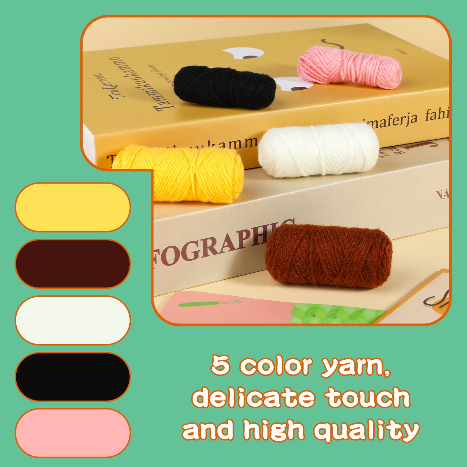 Crochet Kit for Beginners, Crochet Starter Animal Kits for Adult and Kids with Step-by-Step Video Tutorials and Yarns, Hook, Accessories, Graduation Gifts