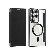 Xs Phone Case S25Ultra Case with Magnetic Flip Cover Leather Whole Body Heavy Duty Rugged Shockproof Protective Phone Cover Magnetic Phone Case for S25Ultra Magnetic Phone Case