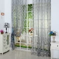 thumbnail image 2 of Cortina Deco Elegante hoja tipo tul puerta ventana pura bufanda cenefas (gris) JShteea Libre de BPA, 2 of 8
