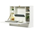 thumbnail image 1 of Giantex Wall Mounted Desk, Multi-Function Floating Desk w/Storage Drawer & Shelves, Wall Mounted Computer Desk for Home & Office, White, 1 of 6