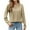 Khaki, variant on 2025 New Fashion Plus Size Women's Long Sleeve Solid Color Crewneck Casual Top Pullover T-shirt