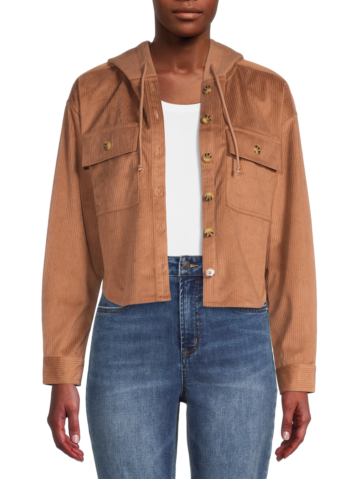 No Boundaries Juniors Corduroy Shirt 