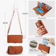 thumbnail image 2 of for Samsung Galaxy S22 Ultra Wallet Case with Card Holder - PU Leather Case Detachable Crossbody Strap & Wristband & Secure Ring, Shockproof Protective RFID Blocking Zipper Purse Phone Cover, Brown, 2 of 7