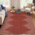 thumbnail image 3 of Area Rug 8x10 Washable Area Rugs for Living Room Bedroom Dining Room Neutral Area Rug Geometric Striped Carpet Stain Resistant Farmhouse Floor Cover Red, 3 of 8