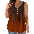 thumbnail image 1 of Soki Womens Plus Sized Tank Tops Summer Solid Pleat Flared Trendy Casual Blouse Button Tunic Sleeveless, 1 of 4