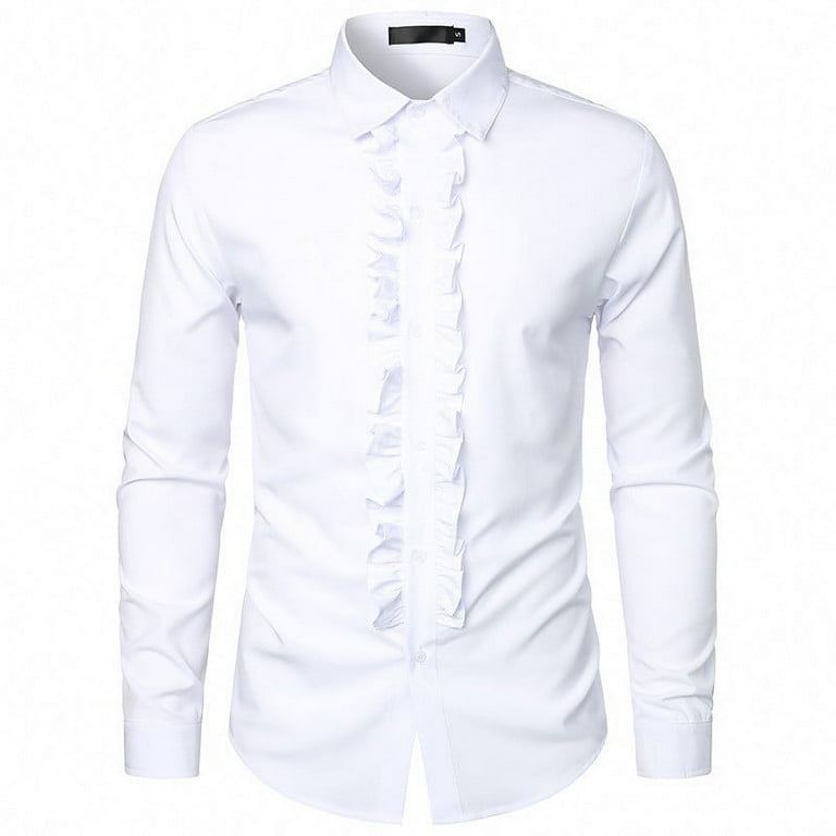 Casual Daily Ruffle Turndown Collar Blouses Casual Daily Ruffle Turndown Collar Blouses
