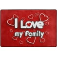 thumbnail image 4 of SKYSONIC I Love My Family Non-Slip Area Rug, Red Heart Floor Carpet Comfort Floor Mats Decor for Indoor Front Porch,Living Room, Bedroom,Kitchen,72"x48", 4 of 5