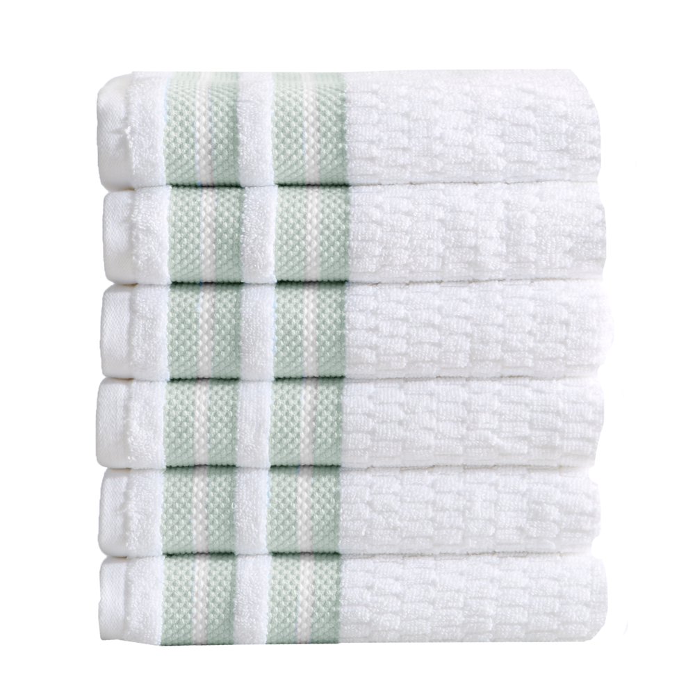 Great Bay Home 100 Cotton Textured Striped Bath Towel Sets Walmart