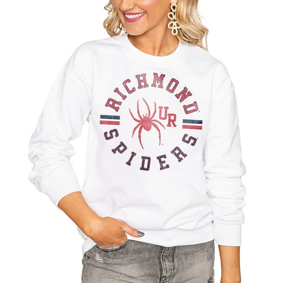 Women's Gameday Couture White Richmond Spiders Oversized Vintage Days Perfect Crew Sweatshirt