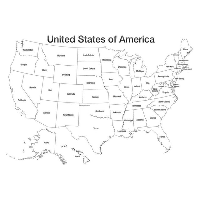 United States of America Map USA Coloring Art Poster Print Poster - 19x13