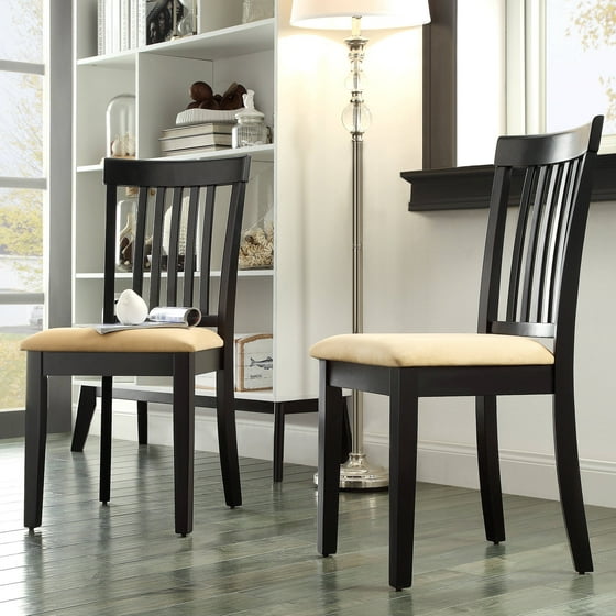 Lexington Mission Style Dining Chairs, Set of 2, Black