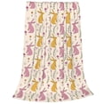 thumbnail image 2 of Honeii Yellow Pueple Rabbit Print Fleece Blanket - Throw Blanket for Bed, Sofa, Couch, Camping, and Travel , Microplush Ultra Soft Warm Blanket-40"x30", 2 of 7