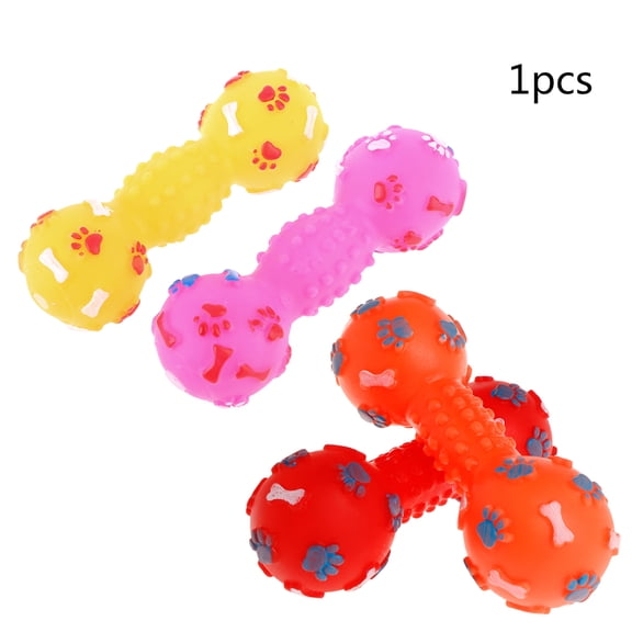 Pet Dog Dumbbell Toy Fun Squeaky Dumbbell Toy Dog Interactive Toy Safe Durable