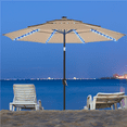 thumbnail image 3 of Renwick 10 Ft Outdoor Patio Parasol with Color-Changing LED Strip, Tan, 3 of 13