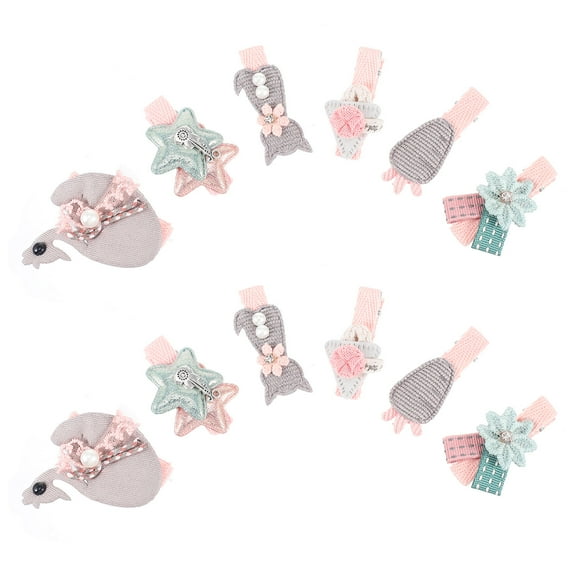 Soimiss Assorted Color Flower Hair Clips for Girls Comfortable Fabric Hair Clamps for Parties and Daily Use 12pcs