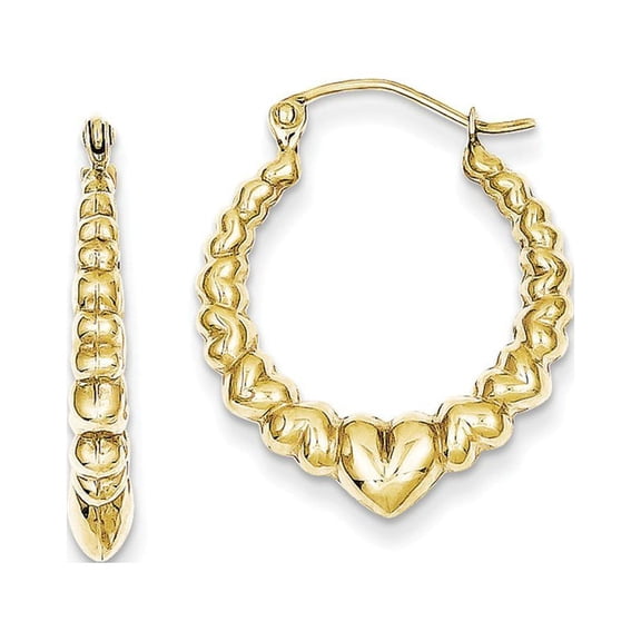 10k Yellow Gold Polished Hollow Classic Earrings - 1.4 Grams - Measures 15x3mm Wide