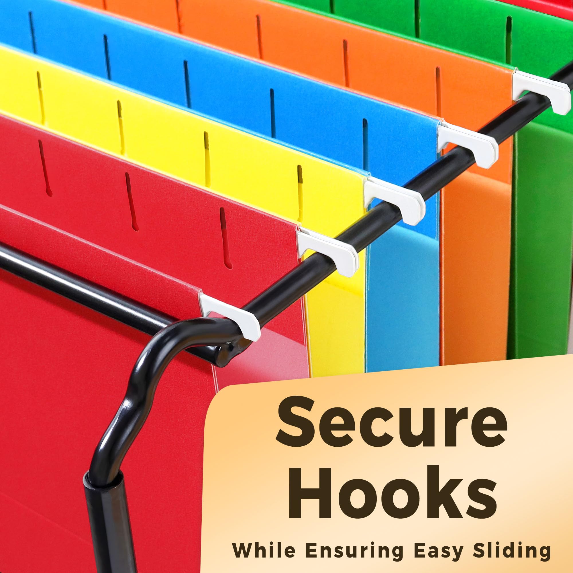 Hanging File Folders Extra Capacity Assorted Colors, 25 Pack Letter Size File Folders with 1/5-cut Tabs, Heavy Duty 2 Inch Expansion, Stay Organized for Your Home and Office Bulk File