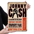 thumbnail image 1 of Placa Metal Vintage Johnny Cash Pintura Hierro Rectangular Artística para Bar 20x30cm, 1 of 9