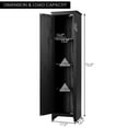thumbnail image 3 of Costway Linen Tower Bathroom Storage Cabinet Tall Slim Side Organizer w/ Shelf Black, 3 of 11