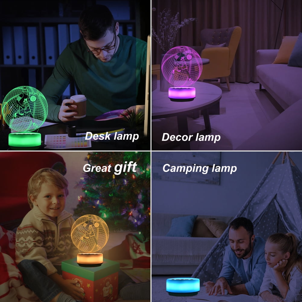 Basketball Night Light Sports Table Mood Lamp,14 Colors Pattern & Warm White Luminous Base Desk Light, Entity Key/Timer/Remote Control/Dimmable,Basketball Gifts/Birthday Gifts Toys for Boys/Men