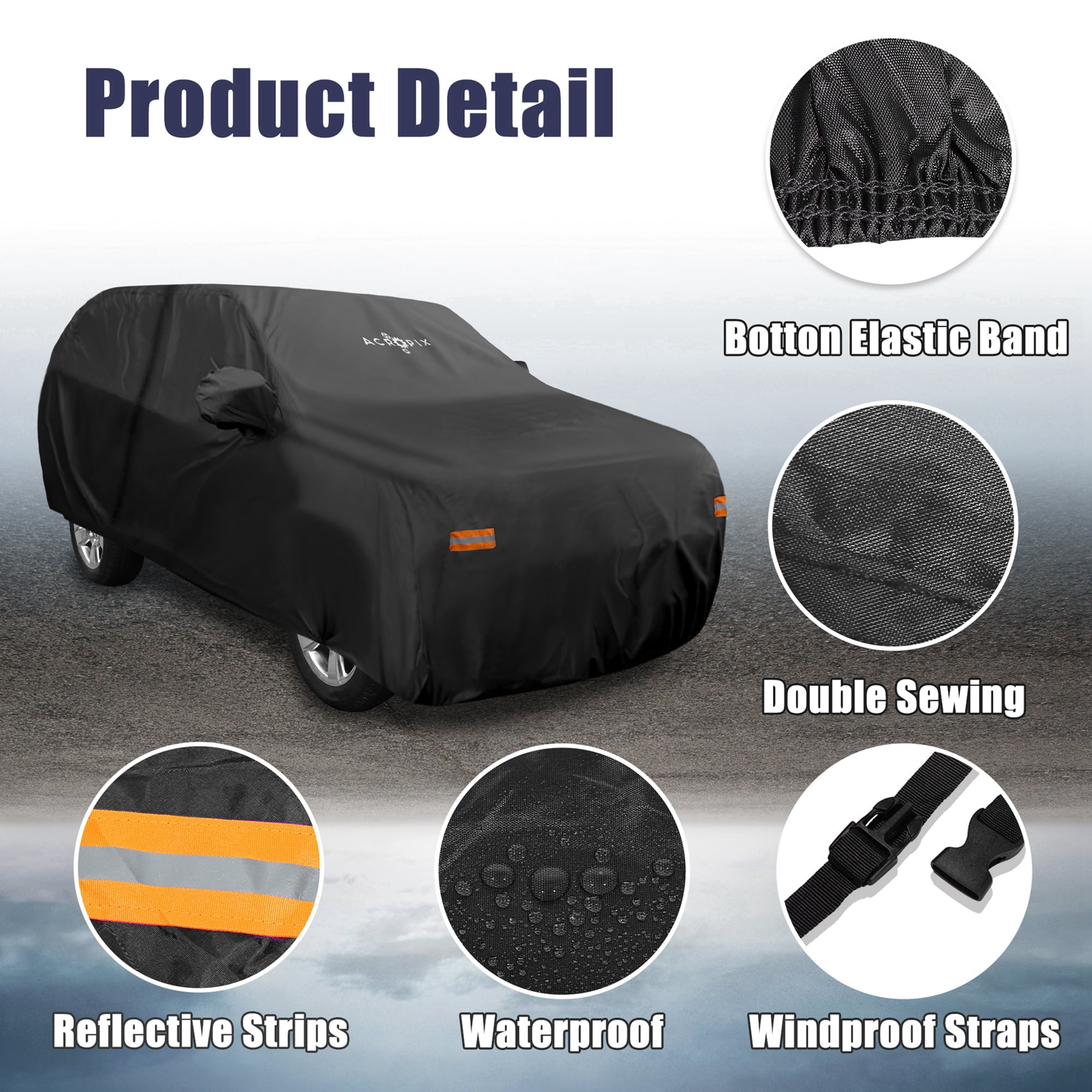 Unique Bargains Car Cover for Chevrolet Tahoe 4 Door 2007-2020 Blue 208.66"x80.71"x64.96"