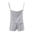 thumbnail image 5 of Uqiangy Women's Short Pyjamas Set Summer Sleeveless Shorts Set Tank Top and Shorts Cami Top Bottoms Cotton Pjs Set Casual Sleepwear Outfits Camisole Nightwear Babydoll Loungwear Gray S, 5 of 5