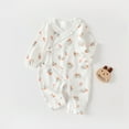 thumbnail image 2 of Utlike Baby Boys Bodysuits Long Sleeve Flowers Prints Ribbed Newborn Romper Breathable Onesies For Infant Size 0 Months-1 Months, 2 of 3