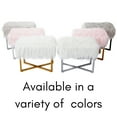 thumbnail image 3 of BirdRock Home Rectangular White Faux Fur Foot Stool Ottoman with Grey Legs, 3 of 5