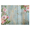 thumbnail image 2 of Tiptophomedecor Peel and Stick Wallpaper Wall Mural - Roses on Light Blue Distressed Wood - Removable Wall Decals, 2 of 3